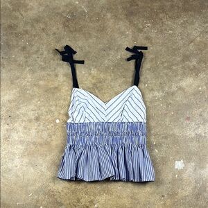 Express Striped Blue and White Women's crop  Top
Size: XS